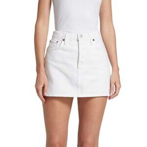 Re/Done 90's  Mini Sirt Womens White  Frayed Hem Size 27